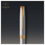 Ручка шариковая Parker "Sonnet Stainless Steel GT" черная, 1,0мм, поворот., подарочная упаковка