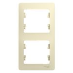 Schneider Electric Glossa Бежевый Рамка 2-местная вертикальная IP20 скрытая установка GSL000206