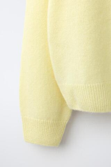 ZARA СВИТЕР ИЗ 100% КАШЕМИРА, ЛИМОННЫЙ