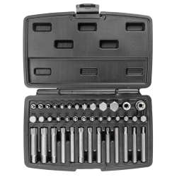 Набор бит с битодержателями, 40пр. (10мм)(75/30мм: T20-T55,H4-H12,M5-M12) в металлическом кейсе RockForce##Rock FORCE RF-4401