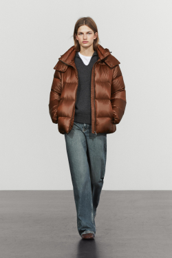 Massimo Dutti Сатиновый пуховик, карамельный