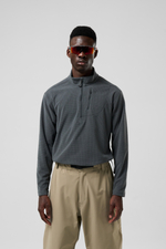 Лонгслив Nothomme Blue Checked Fleece Half Zip Sweater "Dark Grey"