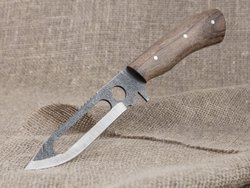 Рыбацкий нож "Акула", цельнометаллический, сталь 65Х13, рукоять орех