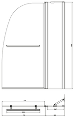 Шторка для ванны складная Azario Boston 100х140 цвет профиля хром (AZ-142TB)