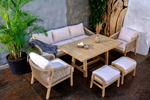 Диванная группа из акации Joygarden РИМИНИ со столом 150 см L, Light Teak, бежевый