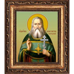 Константин (Голубев), Богородский, священномученик, пресвитер. Икона на холсте. В раме 10 х 12 см.