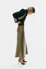 АТЛАСНАЯ ЮБКА МИДИ В ГОРОШЕК — ZARA