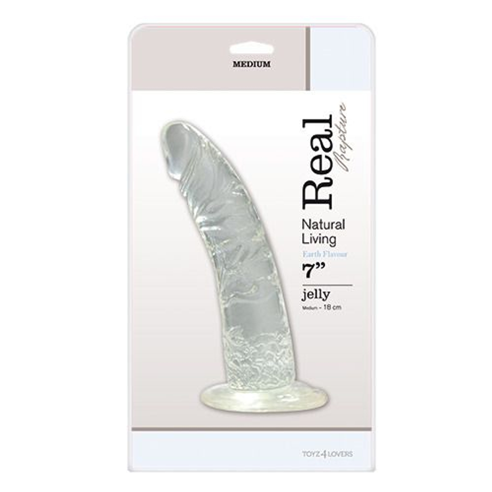 Прозрачный фаллоимитатор без мошонки JELLY DILDO REAL RAPTURE CLEAR - 18 см. (Цвет: прозрачный)