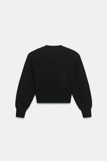 ZARA СВИТЕР С ПОДПЛЕЧНИКАМИ, ЧЕРНЫЙ