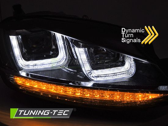 ФАРЫ LIGHT SEQ ЧЕРНЫЕ С ЧЕРНОЙ ЛИНИИ для VW GOLF 7 13-17