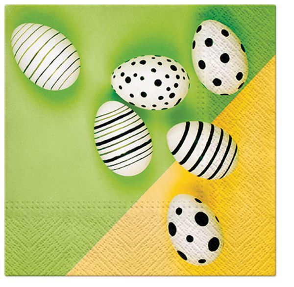 Салфетки 3-слойные для декупажа Sagen Vintage Design Lunch PAW Decor Collection Современные яйца
