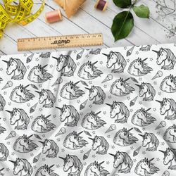 Ткань флис единороги