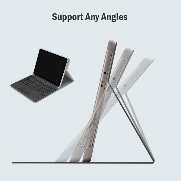 Чехол-папка  Bestchoi с держателем для стилуса для Microsoft Surface Go (серебристая)