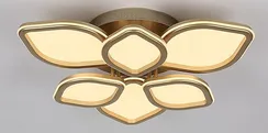 Люстра потолочная светодиодная Rilon 9331/3+3S CHAMPAGNE GOLD, 180 Вт, золотая и шампань