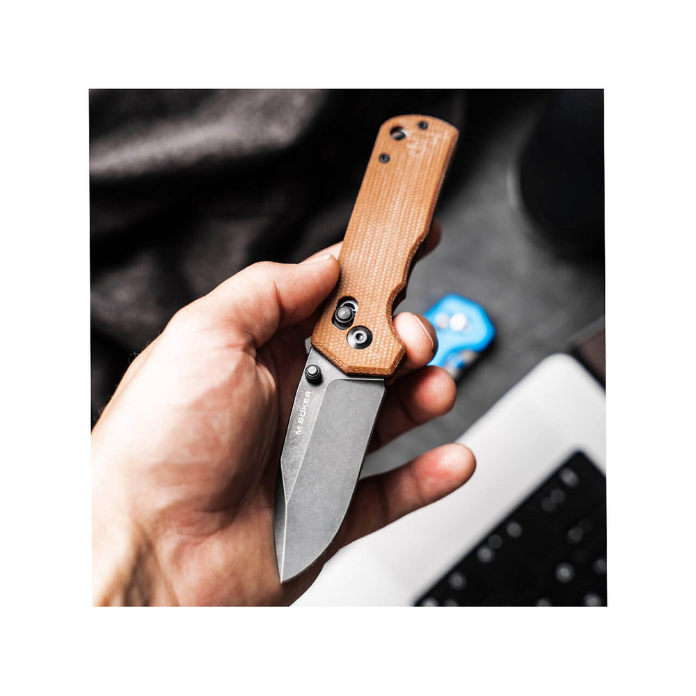 Складной нож Boker Magnum Rockstub Brown Micarta, сталь 440B, 01SC710