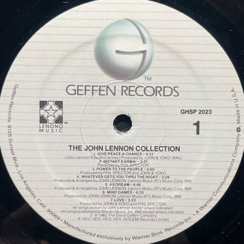 John Lennon ‎– The John Lennon Collection (США 1982г.)