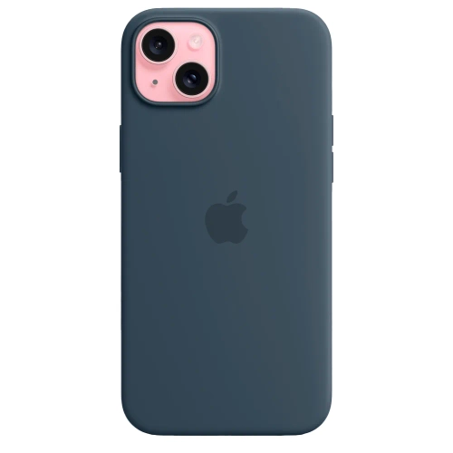 Силиконовый чехол с поддержкой MagSafe Apple Silicone Case для iPhone 15 Plus, Storm Blue (Штормовое небо)