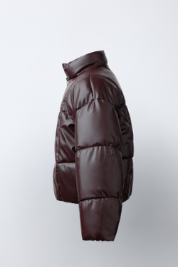 ZARA СТЕГАНАЯ БЛЕСТЯЩАЯ КУРТКА WATER REPELLENT, КОРИЧНЕВЫЙ