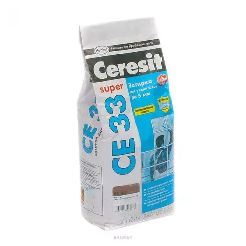 Затирка для узких швов до 6 мм Ceresit СЕ 33 Comfort 07 серая 25 кг