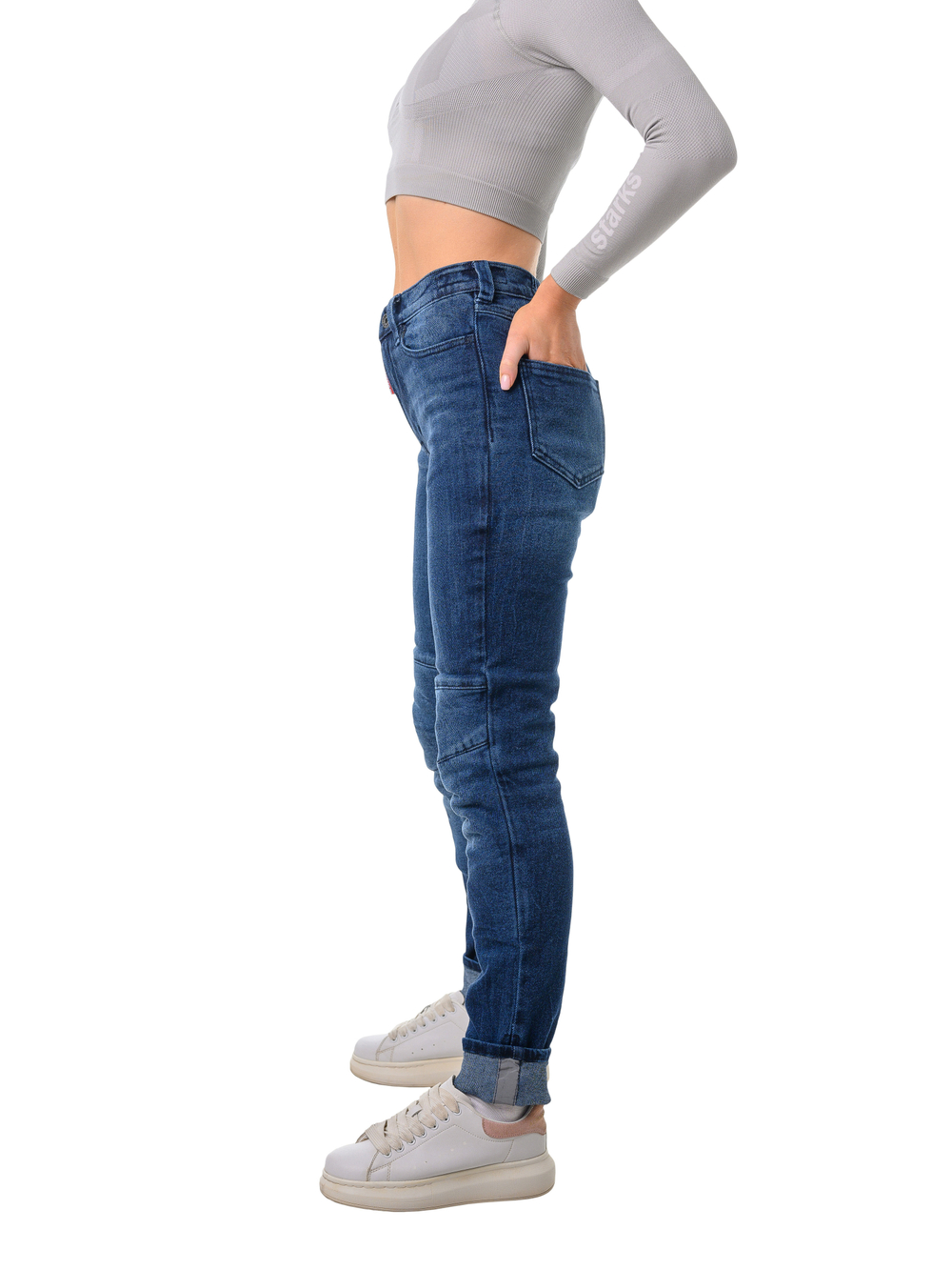 Мотоджинсы Starks ZENA LITE , жен., Slim fit, стрейч, Синий, Stonewash (30)