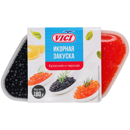 Икорная закуска Vici красная и черная 180 гр