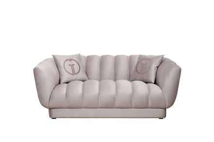Диван двуxместный 72x95x182см Garda Decor Fabio велюровый бежевый