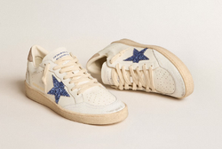 Кеды Ball Star with blue glitter star and dove-gray suede heel tab