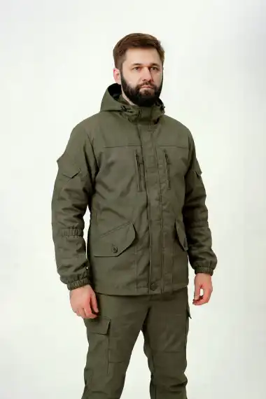 Костюм для активного отдыха прямого кроя (куртка+брюки) Горка 5 ТОРНАДО, Олива
