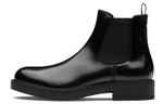 PRADA Brushed Calf Leather Chelsea Boot Black