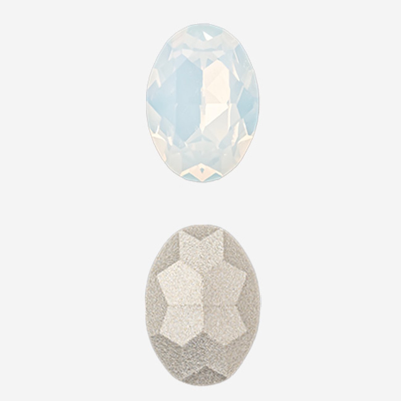Кристалл Овал (Oval Fancy Stone), оттенок "Белый Опал"/"White Opal", 14*10мм