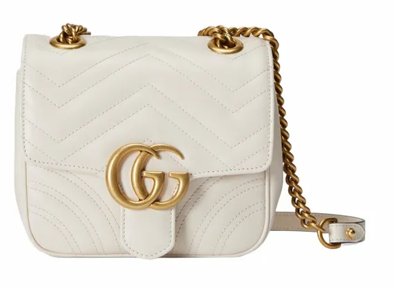 Мини-сумка на плечо Gucci GG Marmont белый