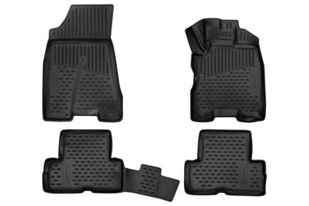 Коврики 3D в салон NISSAN X-Trail, 01/2007-12/2015, кросс., правый руль, 4шт. (полиуретан)