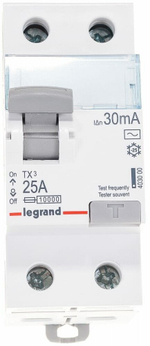 Устройство защитного отключения (УЗО) Legrand TX3, 2 полюса, 25A, 30 mA, тип AC, электро-механическо