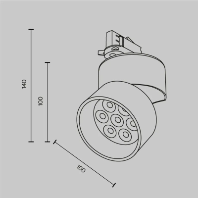 Трековый светильник Альфа / Alfa Trinity 2700K 15Вт 36°, TR199-3-15W2.7K-M-B. TM Maytoni