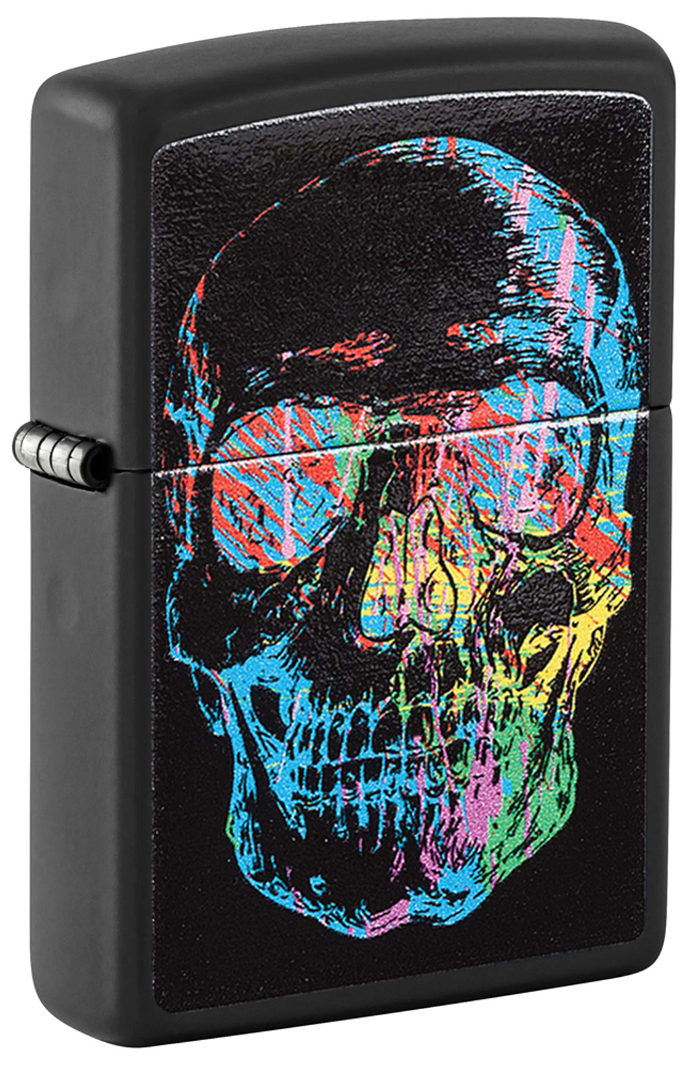 28042 Зажигалка ZIPPO Colorful Skull, Black Matte
