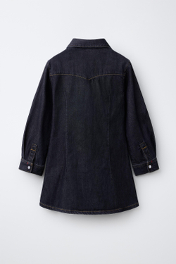ZARA ДЖИНСОВОЕ ПЛАТЬЕ С КАРМАНАМИ, СИНИЙ