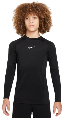 Футболка для мальчика теннисная Nike Kids Pro Dri-Fit Long Sleeve Top - черный