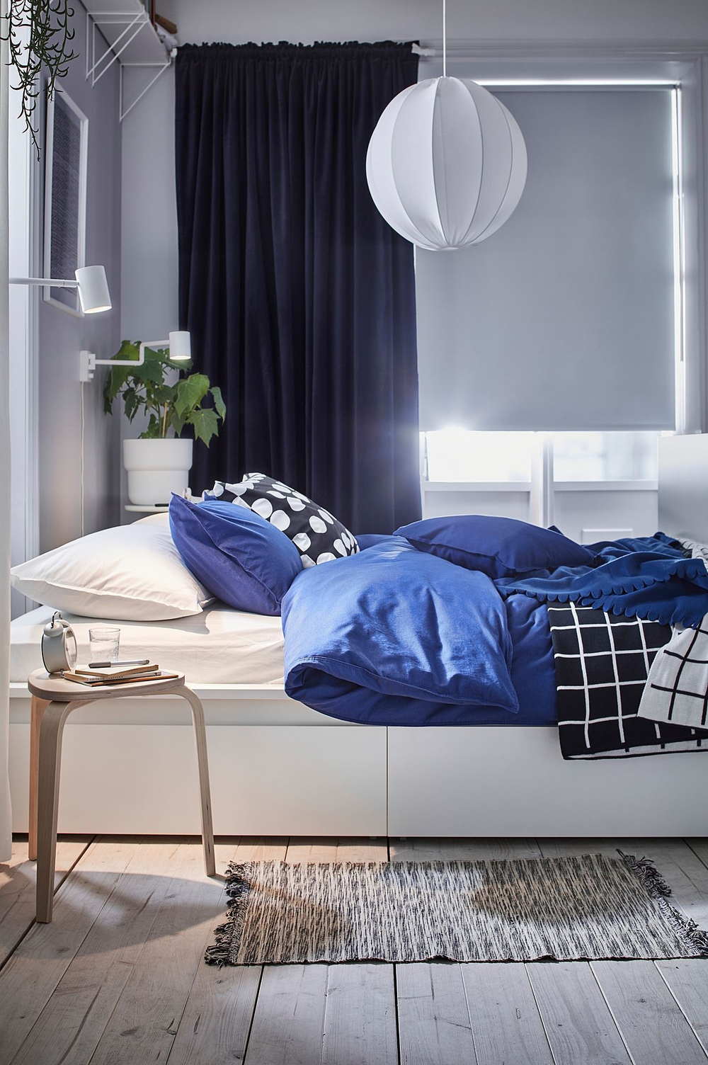 Комплект штор IKEA SANELA (САНЕЛА), Темно-синий, 140x250 см, 2 шт