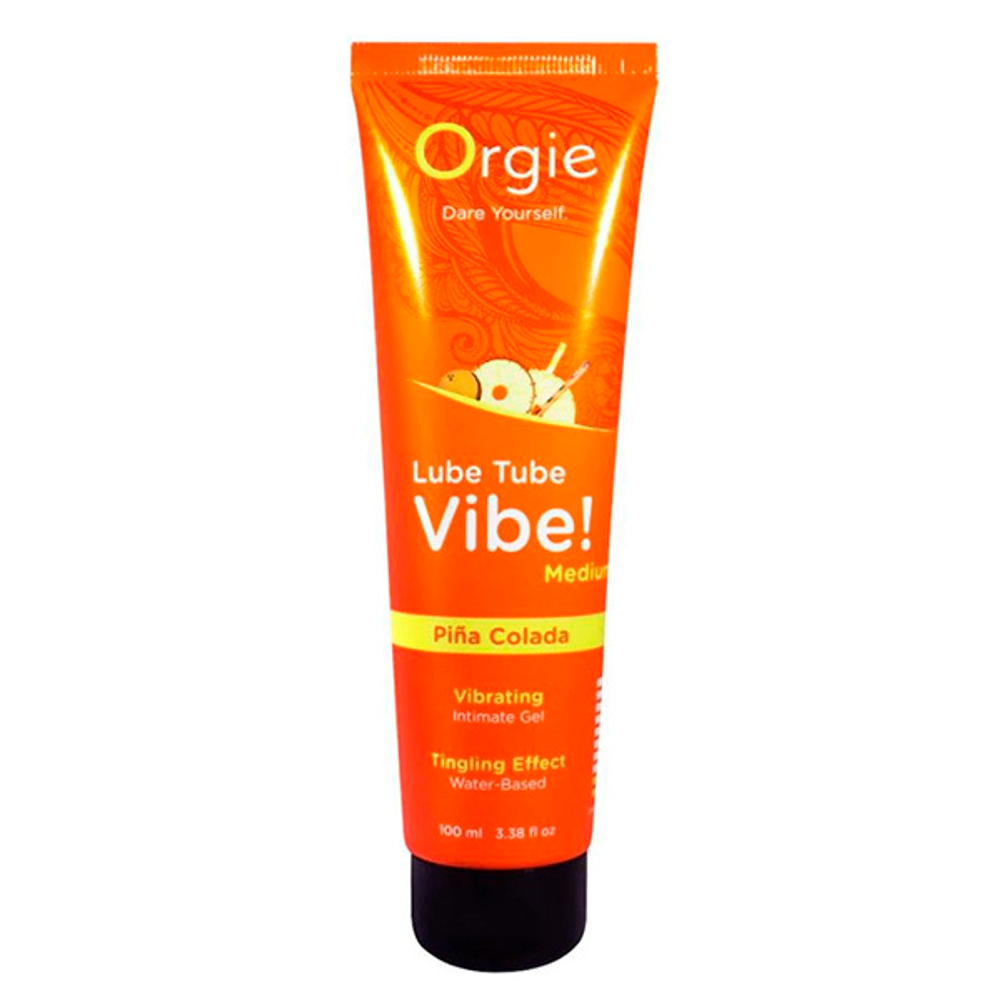 Гель с эффектом вибрации и ароматом коктейля пина колада Orgie Lube Tube Vibe Medium Pina Colada 100мл