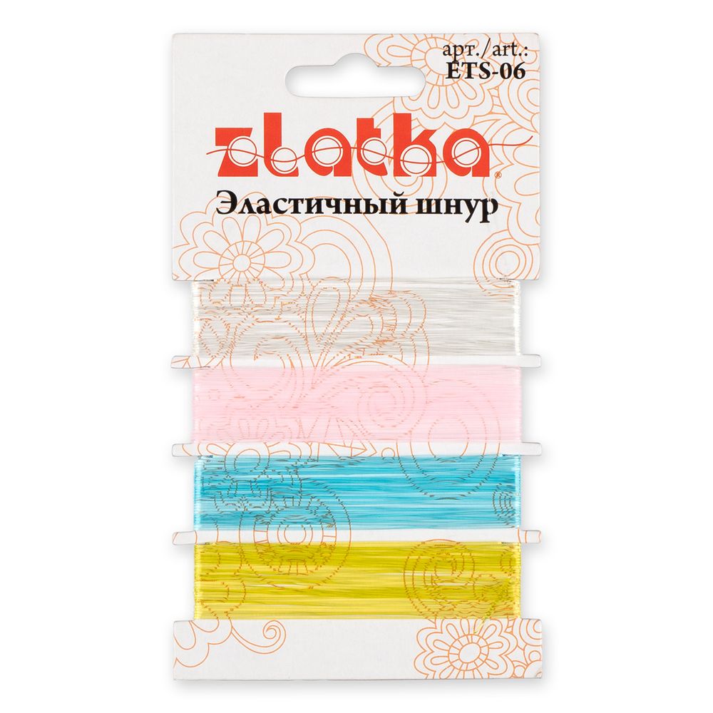 Шнур эластичный ⌀0.6 мм, 20 шт (5х4 шт), №03 ассорти, Zlatka ETS-06 Шнур эластичный ⌀0.6 мм, 20 шт (5х4 шт), №03 ассорти, Zlatka ETS-06
