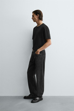 ZARA ДЖИНСЫ STRAIGHT FIT, УГОЛЬНЫЙ
