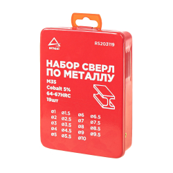 Набор сверл по металлу 19 шт. Cobalt 5% (d 1-10 мм ) ARNEZI R5203119