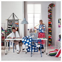 IKEA RAKLOSTA (ИКЕА РАКЛОСТА) — Ткань с отделкой, синий/белый, 150x300 см, фото 7