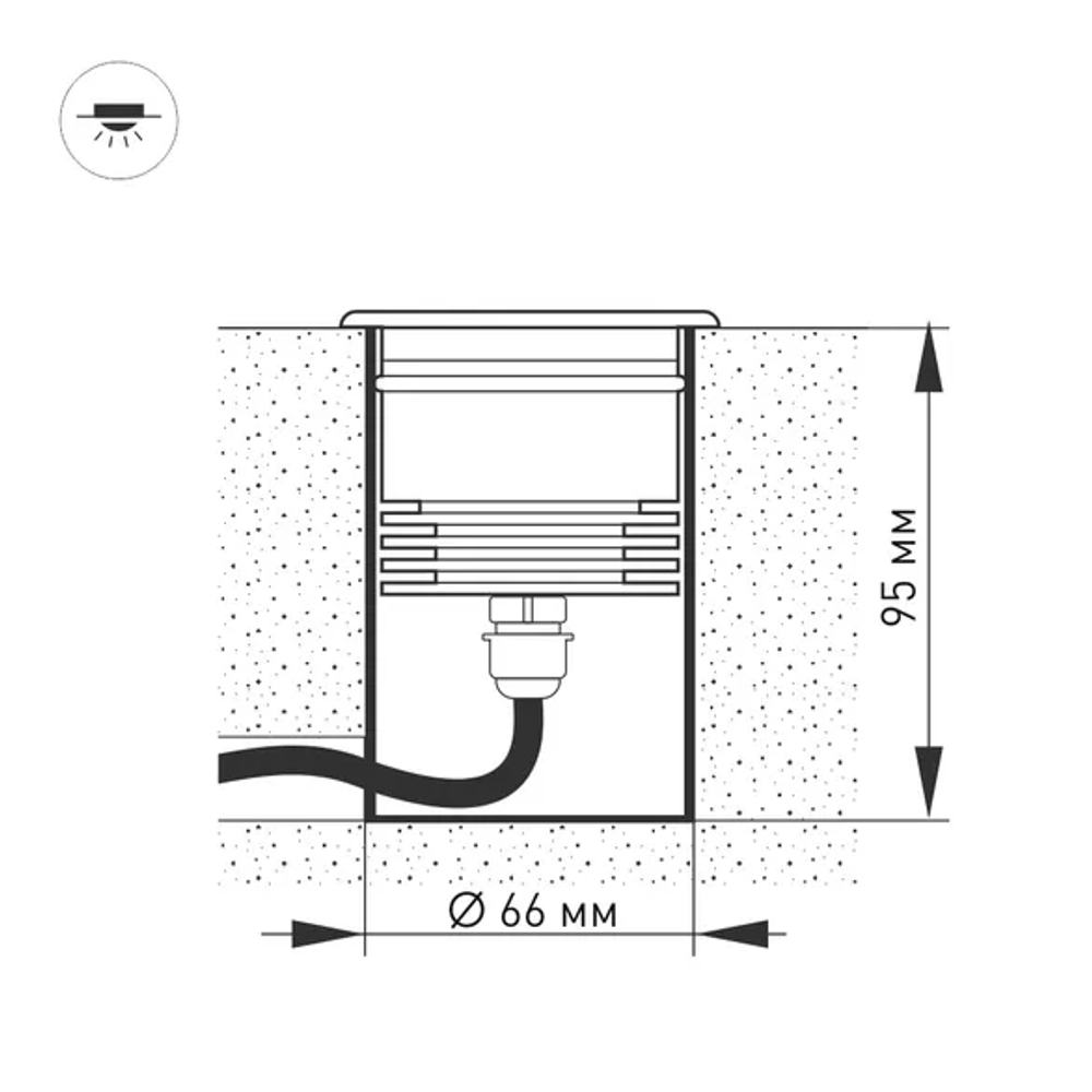 Светильник LTD-GROUND-TILT-R80-9W Warm3000 (SL, 60 deg, 230V) (Arlight, IP67 Металл, 3 года) 024950
