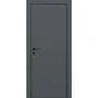 Межкомнатная дверь экошпон PX-1 графит с чёрной AL кромкой