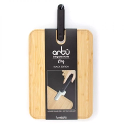 Доска разделочная с поварским ножом 43x24x2.4см Trebonn Chopping boards and Knives черная