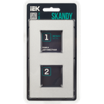 SKANDY Рамка 2-местная SK-F32S металл серебряный IEK