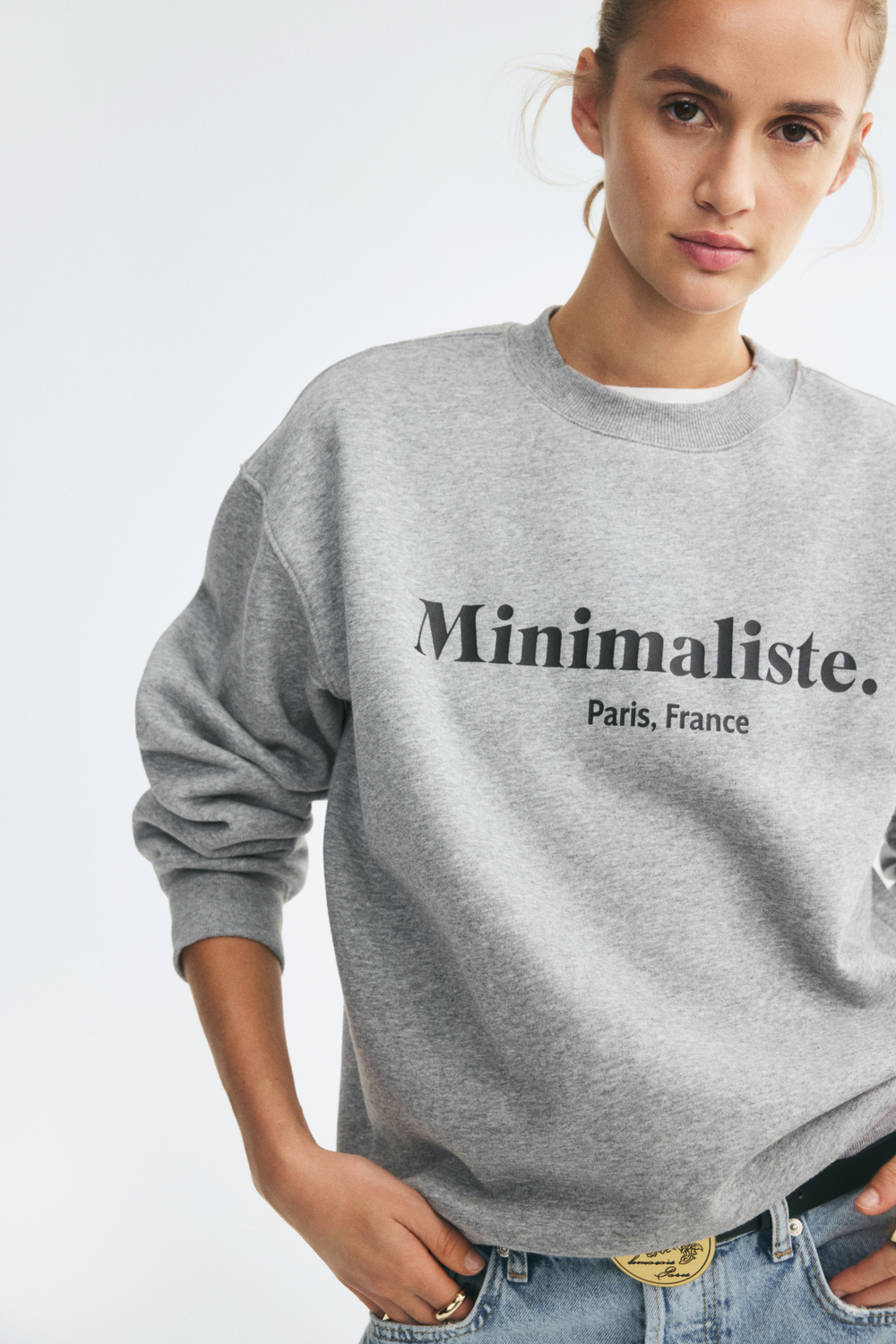 Свитшот оверсайз с надписью - H&M