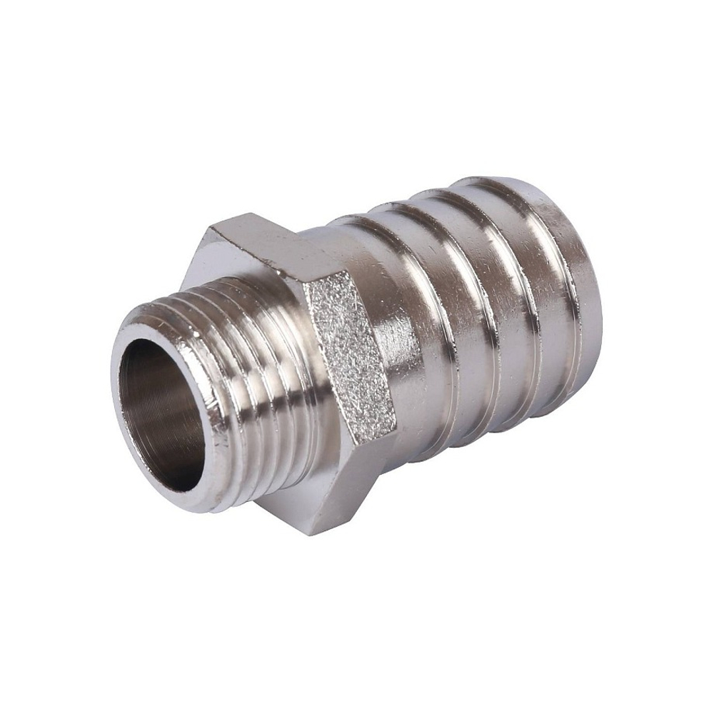 Штуцер с наружной резьбой STOUT SFT 0067 - 1/2" x 25 мм (латунь никелированная)