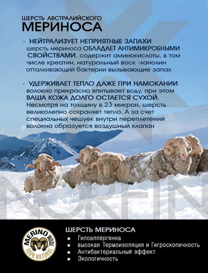 Носки Norfin T4A ARCTIC MERINO CREW р.(45-47) XL